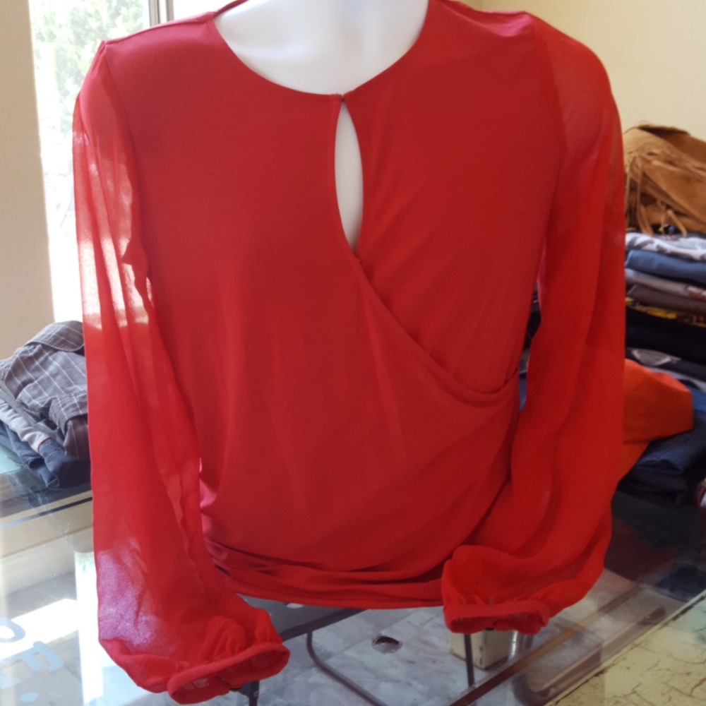 White House Black Market Blouse with Chiffon